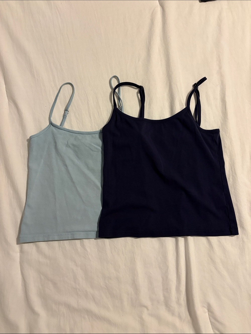 2 Brandy Melville Light Blue and Navy Double Cami Set
